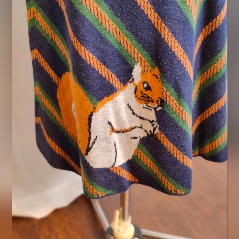 Teeberry & Weave Knit A line Chevron midi Skirt quirky squirrel Retro SM - Picture 3 of 6